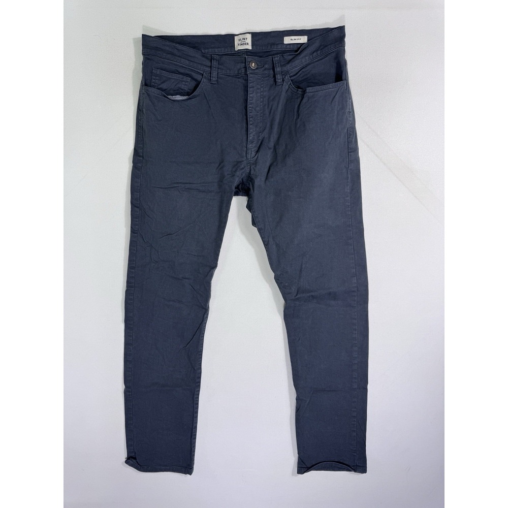 Flint and Tinder 365 Pants Mens 34x30 (29) Grey Slim Fit Chino Straight Leg Work